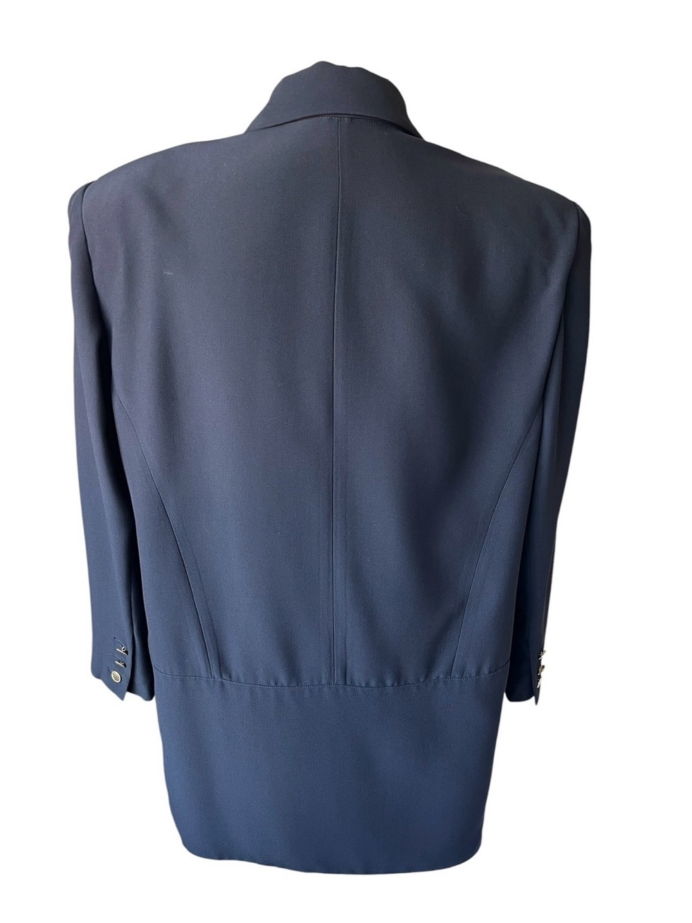 CHANEL Black Double-Breasted Wool Blazer & Skirt Set with Gold Buttons - Picture 7 of 17